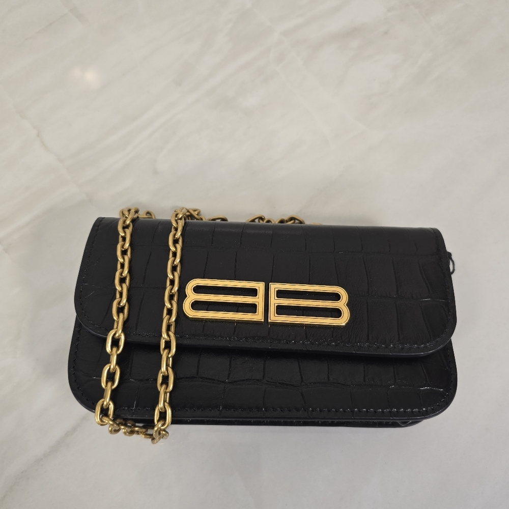 Balenciaga XS Gossip Croc Embossed Crossbody Bag - Picture 5 of 11